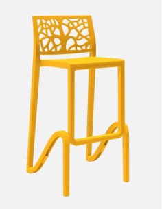 Tabouret haut Maori Jaune