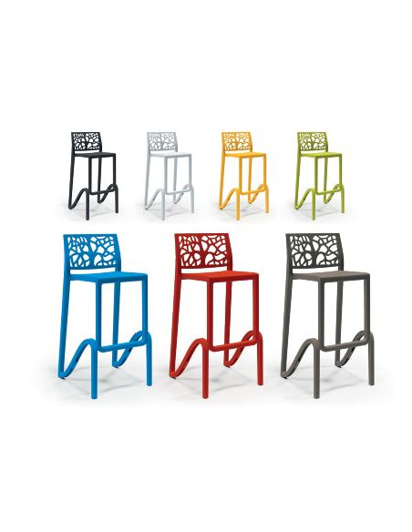 Tabouret haut Maori Rouge