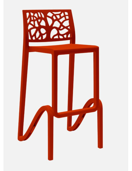 Tabouret haut Maori Rouge