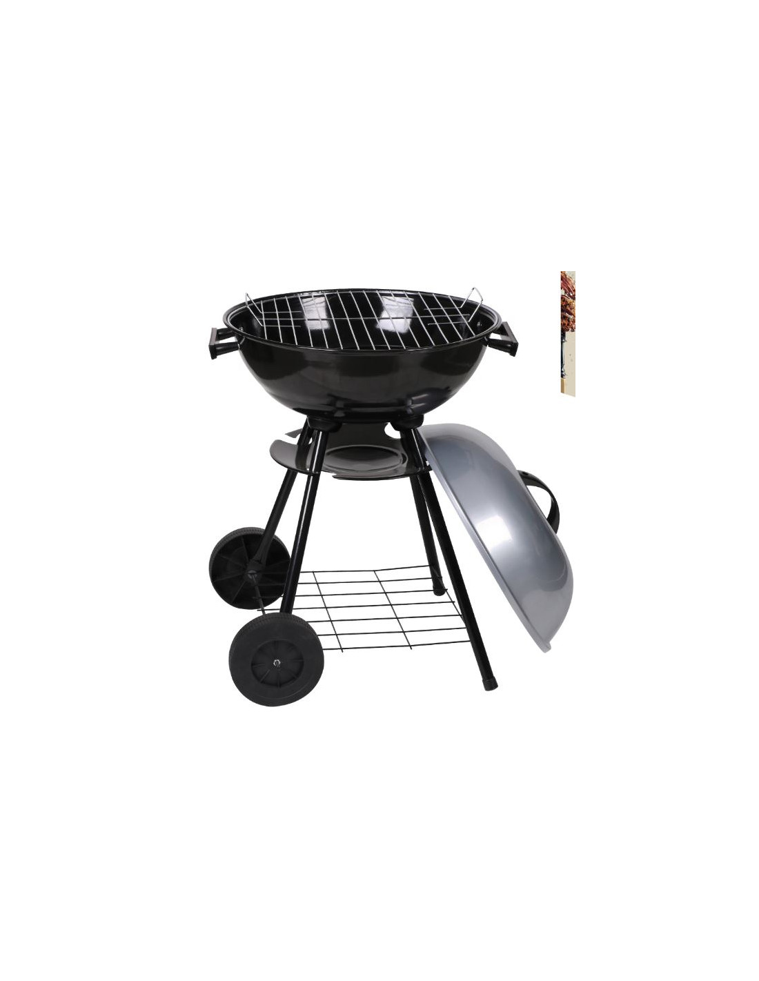 VEVOR Barbecue à Charbon de Bois Grill 56x56 cm Barbecue Rond sur Pied avec  Couvercle et