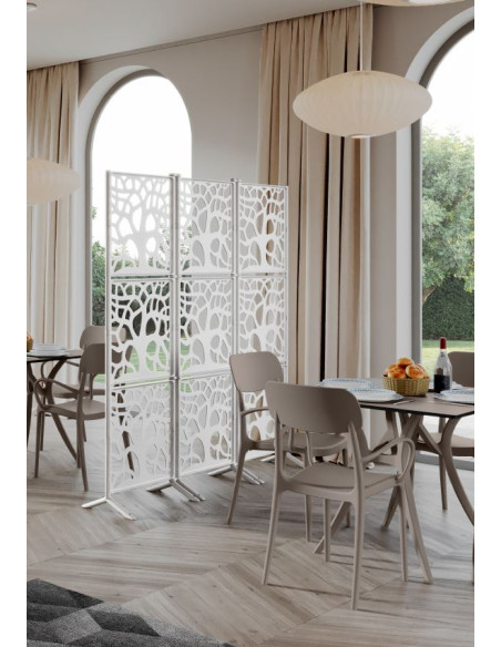 Paroi, cloison séparative décorative Maori Blanc (set de 3 pcs)