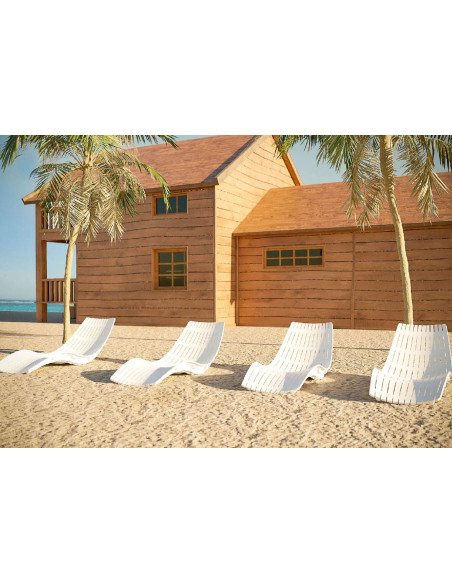 Bain de soleil empilable Havana blanc