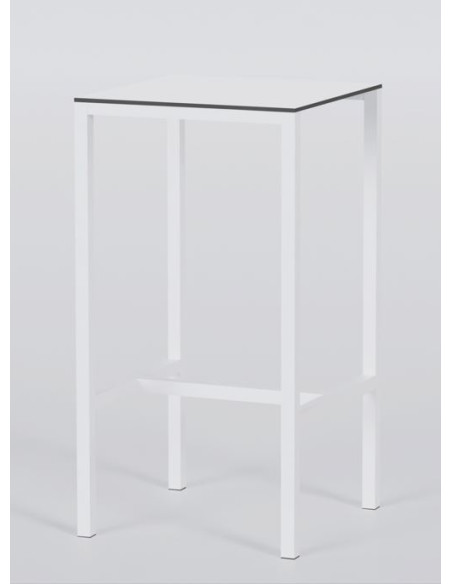 Table Haute mange-debout Ibiza Métal pied et plateau 60x60cm blanc