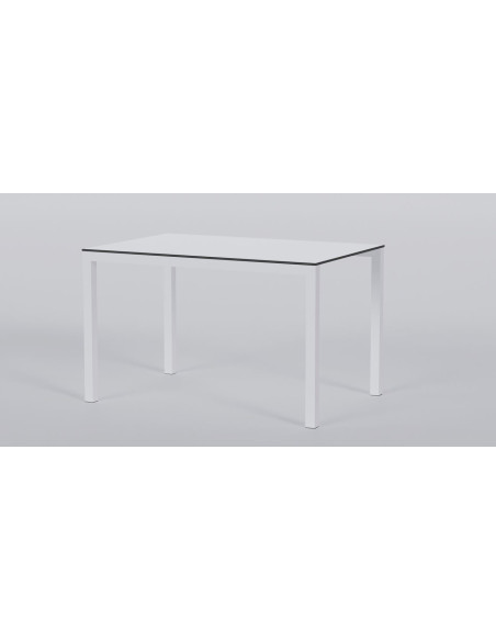 Table Ibiza Métal pied et plateau 120x80cm blanc