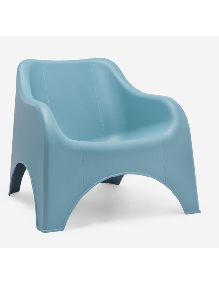 Fauteuil bas PICSI bleu riviera