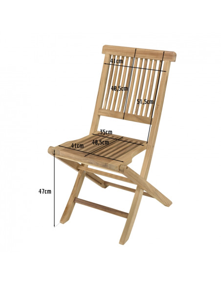 Chaise pliante BRIGHTON en Teck