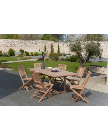 Table rectangulaire MAYFAIR à rallonge 180/240X100 en Teck