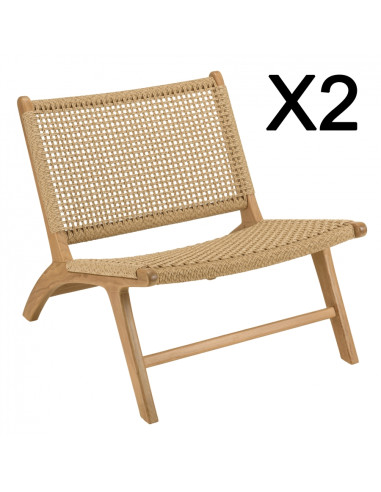 Lot de 2 fauteuils lounge SAVANE en...