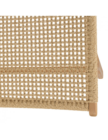 Lot de 2 fauteuils lounge SAVANE en Teck et rotin synthétique beige