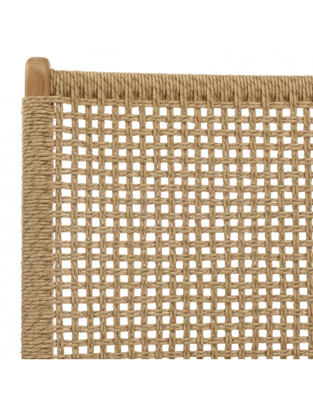 Lot de 2 fauteuils lounge SAVANE en Teck et rotin synthétique beige