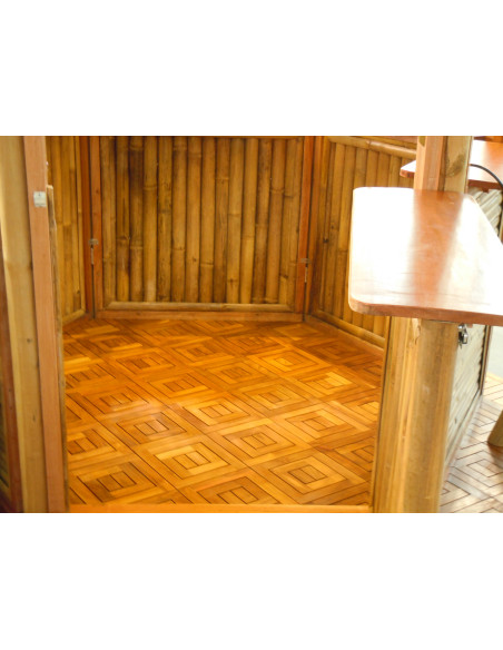 Kiosque hexagonal complet, module de 110cm Bambou