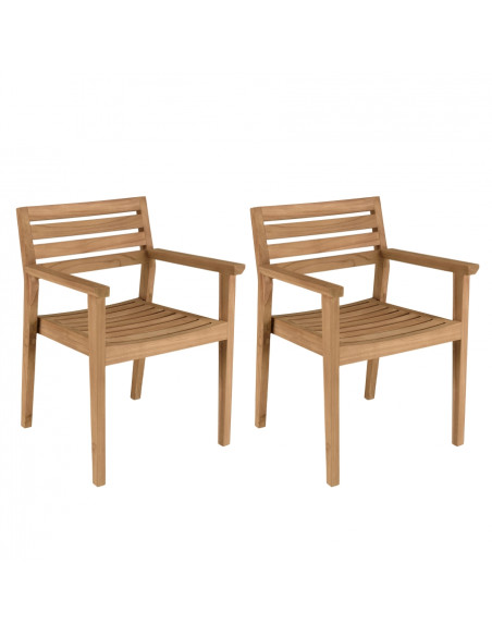 Ensemble de 2 fauteuils HAMPTONS en Teck