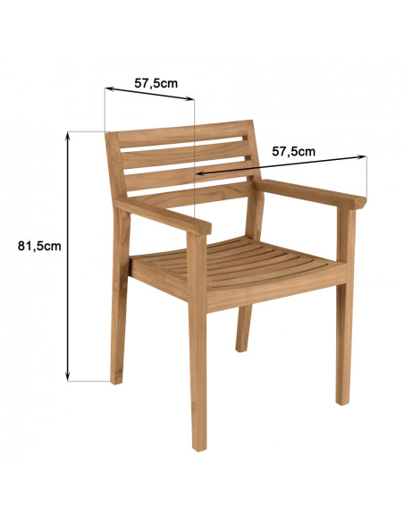 Ensemble de 2 fauteuils HAMPTONS en Teck