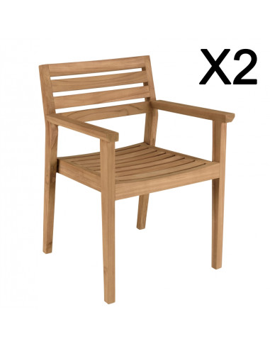 Ensemble de 2 fauteuils HAMPTONS en Teck