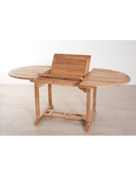 Table ovale KENSINGTON à rallonge 120/180x90cm en Teck