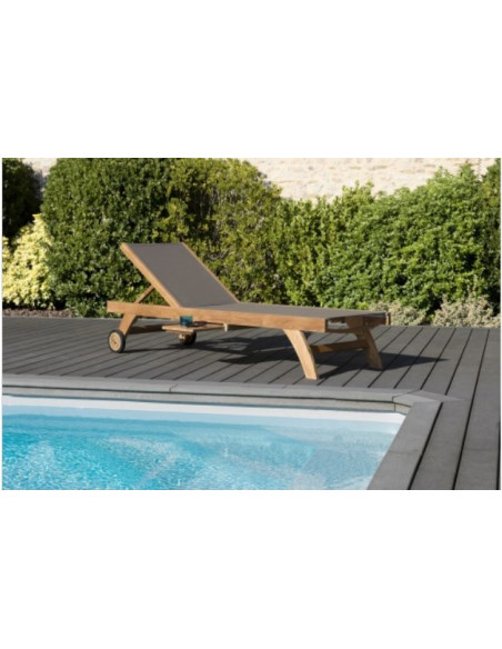 Bain de soleil CAP COD teck et toile textilène taupe