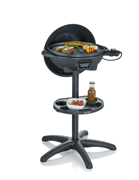 Barbecue rond sur pieds Ø41cm avec couvercle, électrique