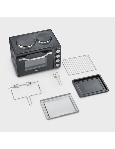 Mini-four avec 2 plaques de cuissons