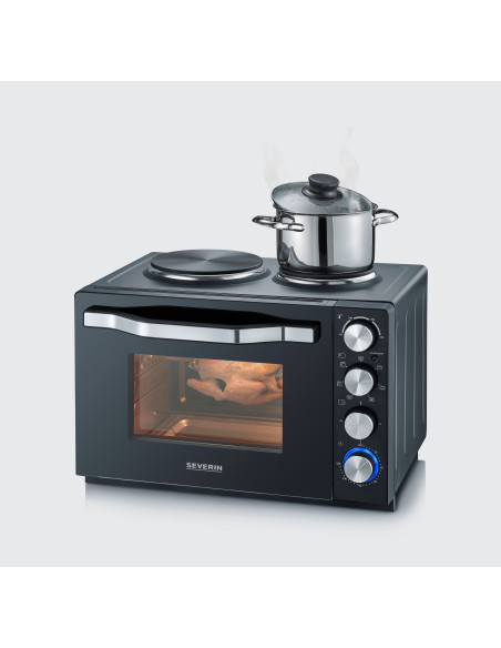 Mini-four avec 2 plaques de cuissons