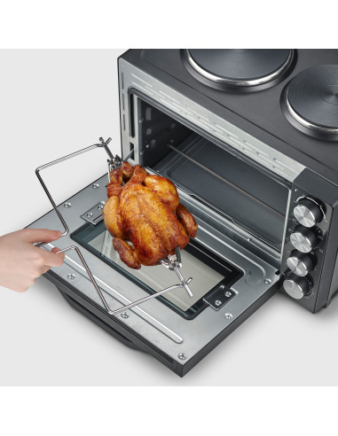 Mini-four avec 2 plaques de cuissons