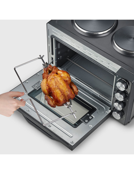 Mini-four avec 2 plaques de cuissons