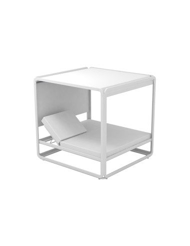 Bed Ibiza blanc avec rideaux dessus...