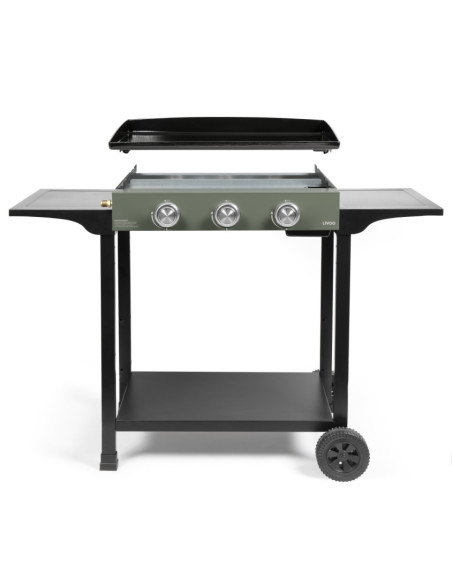 Plancha Gaz 3 brûleurs sur chariot