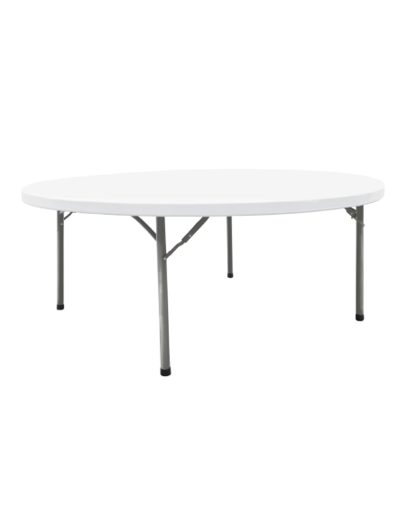 Table pliante collectivité réception Ø180cm blanc