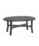 Table Danubio Anthracite ovale 165x110cm résine de synthèse