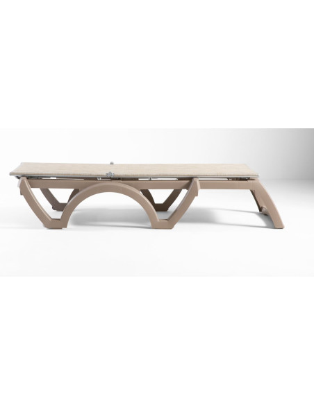 Bain de soleil Jamaica, armature TAUPE toile Straw imitation Paille, empilable