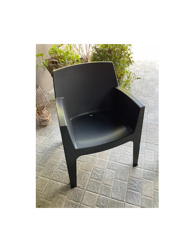 Fauteuil Marbella empilable anthracite
