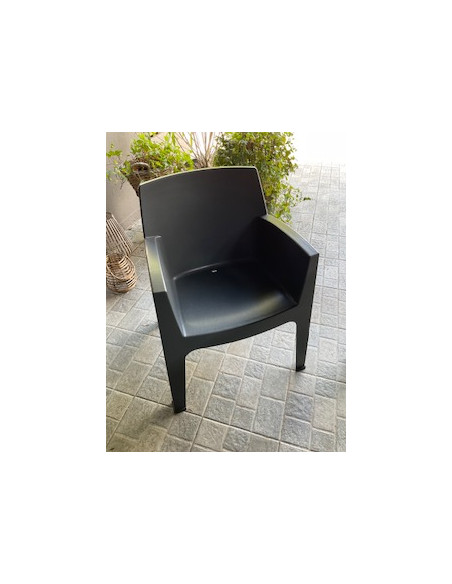 Fauteuil Marbella empilable anthracite