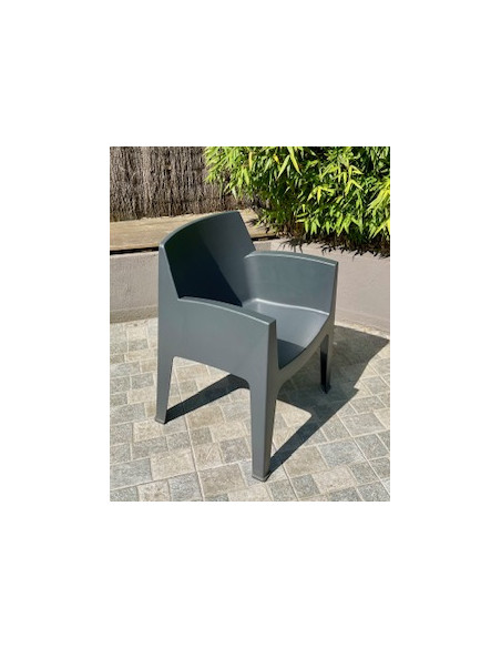 Fauteuil Marbella empilable anthracite