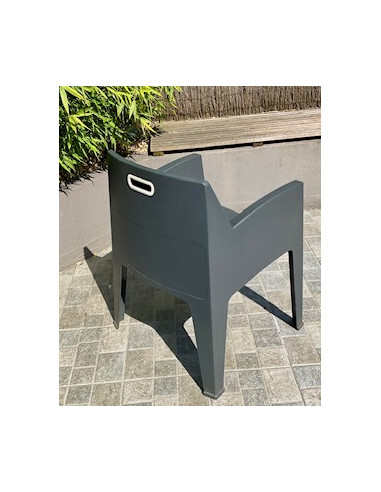 Fauteuil Marbella empilable anthracite