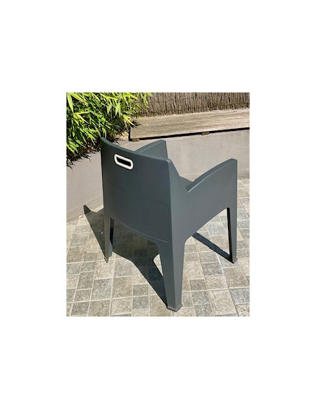 Fauteuil Marbella empilable anthracite