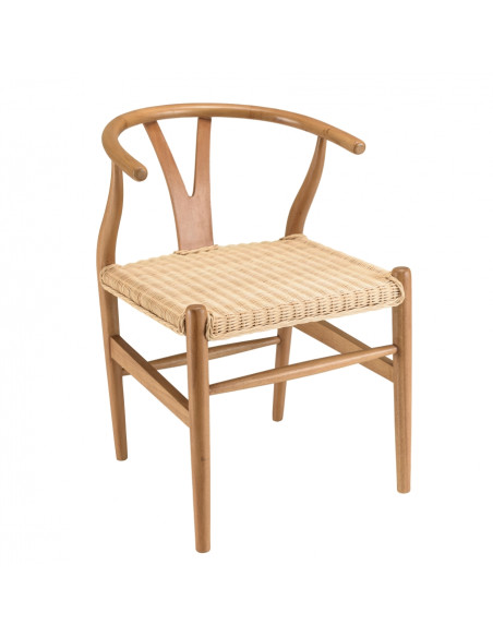 Chaise Santorin en bois de mahogany