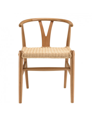 Chaise Santorin en bois de mahogany