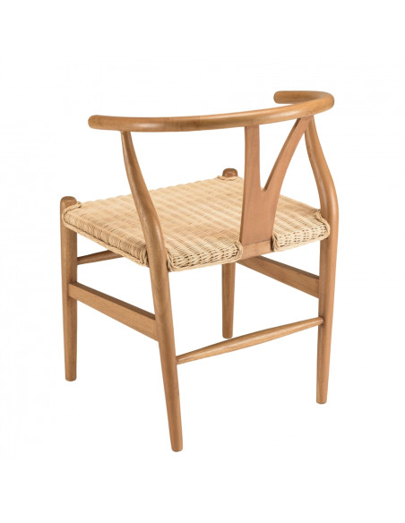 Chaise Santorin en bois de mahogany