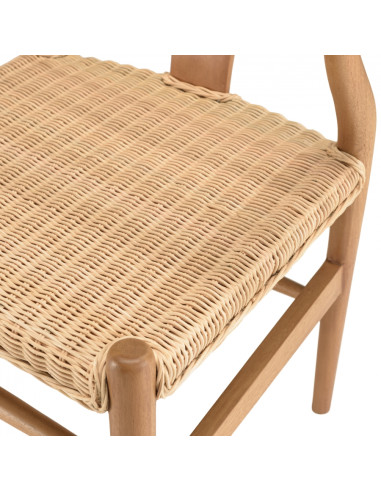 Chaise Santorin en bois de mahogany