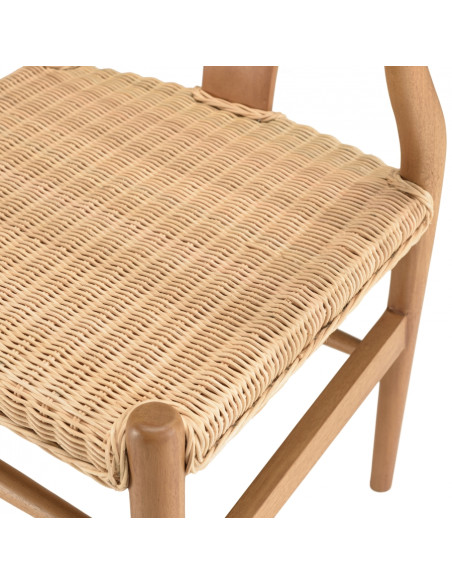 Chaise Santorin en bois de mahogany