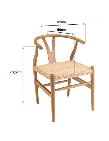 Chaise Santorin en bois de mahogany