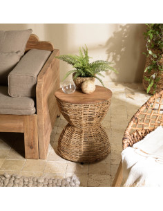 Tabouret Paros beige assise...