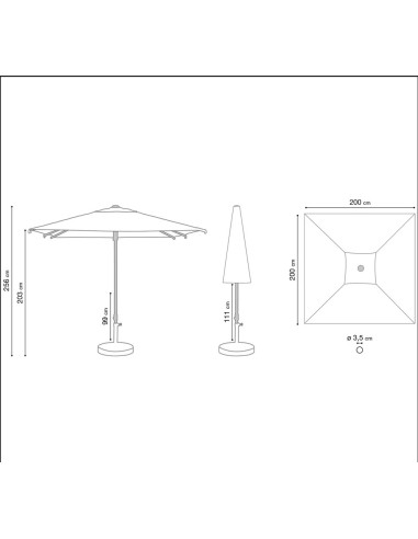 Parasol Sunset 2x2M Blanc Parasol Sunset 2x2M Blanc