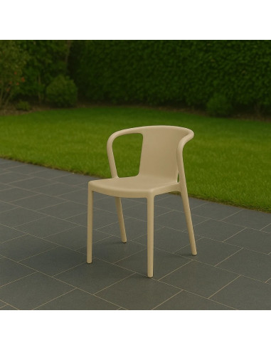 Fauteuil Lisbonne empilable Taupe