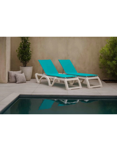Bain de soleil Jamaica, toile TURQUOISE , empilable