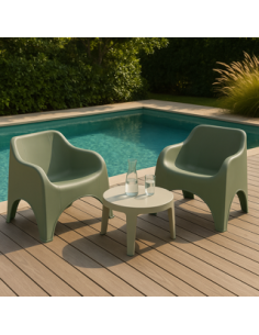 Fauteuil bas PICSI vert olive