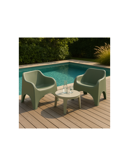 Fauteuil bas PICSI vert olive