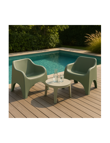 Fauteuil bas PICSI vert olive