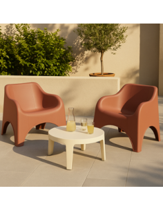 Fauteuil bas PICSI terracota 2