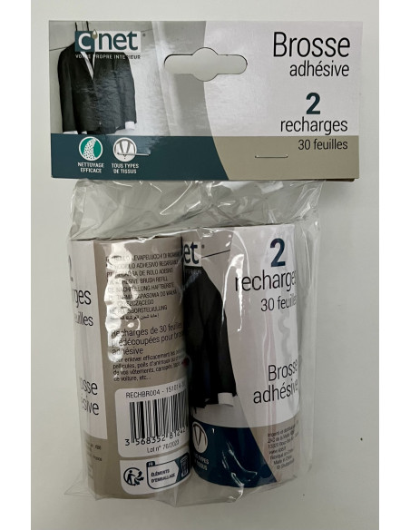 2 Recharges de 30 feuilles pour brosse adhésif